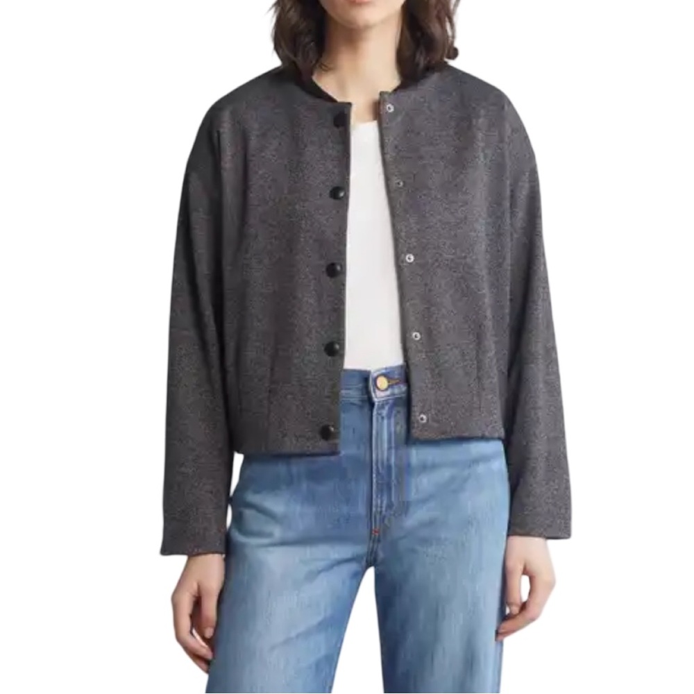 Wit & Wisdom Bomber Jacket Women’s Cropped Knit NWT Preppy Office